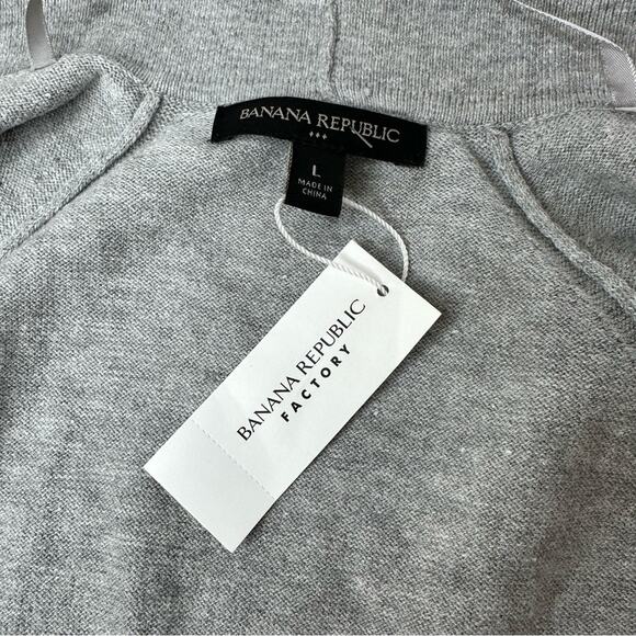 NEW Banana Republic Women’s Heather Gray Pointelle Cardigan Sweater Size L - Picture 11 of 13